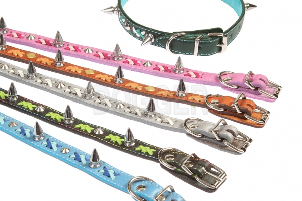 Collar 20 braided colored with thorn